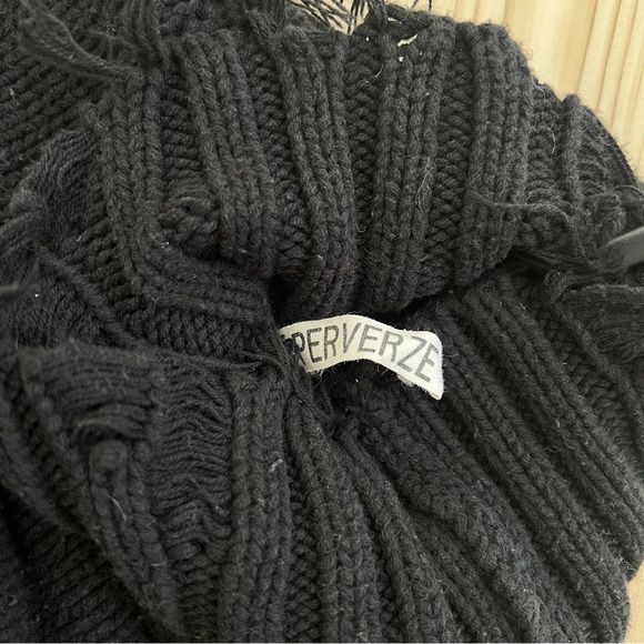 Perverze Crash Tube Turtle Turtleneck Knit Sweater Black Mini dress - Picture 9 of 15